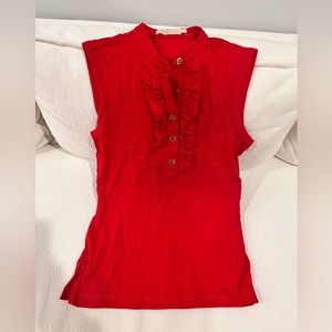 Salmon/Raspberry Pink Tory Burch Sleeveless Top